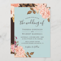 Stoffig Blauw Frans platteland Blush Bloemen bruil