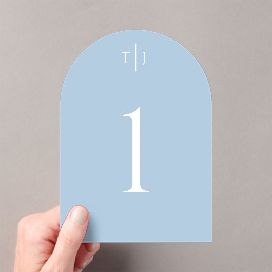 Stoffig blauw gebogen tafel nummer, acryl tafel Ka Acryl Uitnodigingen (Insitu (Draagbaar))