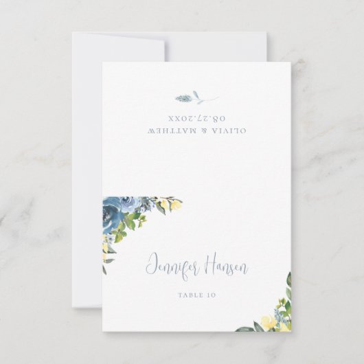 Stoffig Blauw Geel Botanische de Plaatskaart van d (Voorkant)