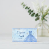 Stoffig Blauw Geometrisch Kerstmis Mis XV Años Plaatskaartje (Staand voorkant)