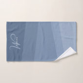 Stoffig Blauw Geometrisch Monogrammed Bad Handdoek (Handdoek)