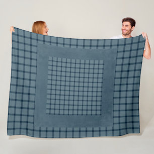 STOFFIG BLAUW GERUITE PATROON FLEECE DEKEN