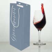 Stoffig blauw gestileerd script bruiloft Groomsman Wijn Cadeautas
