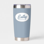 Stoffig blauw gestileerde bruiloft bruidsmeisje geïsoleerde drinkbeker (Voorkant)