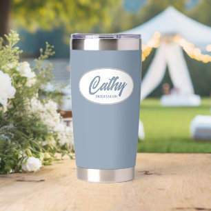 Stoffig blauw gestileerde bruiloft bruidsmeisje geïsoleerde drinkbeker