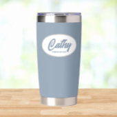 Stoffig blauw gestileerde bruiloft bruidsmeisje geïsoleerde drinkbeker