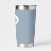 Stoffig blauw gestileerde bruiloftsbruidsjonker geïsoleerde drinkbeker (Links)