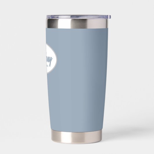 Stoffig blauw gestileerde bruiloftsbruidsjonker geïsoleerde drinkbeker (Links)