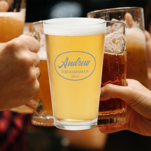 Stoffig blauw gestileerde bruiloftsbruidsjonker glas