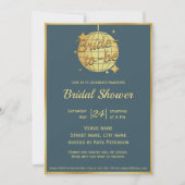 Stoffig blauw goud disco bal vrijgezellenfeest kaart (Voorkant)