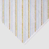 Stoffig blauw goud gestreept weefselpapier tissuepapier (Detail)