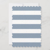 Stoffig Blauw Gouden Kruis Sterren Gestreept Doop Kaart (Achterkant)