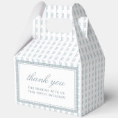 Stoffig Blauw Grieks Lijst Doop Big Gable Bedankdoosjes (Achterkant)