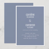 Stoffig blauw-grijs moderne minimale typografie br kaart (Voorkant / Achterkant)