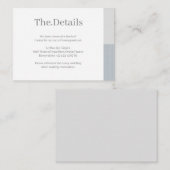 Stoffig Blauw Grijs Wit Strepen Bruiloft Hotel Det Informatiekaartje (Voorkant / Achterkant)