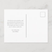 Stoffig Blauw groen Elopement Foto Bruiloft Aankondigingskaart (Achterkant)