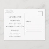 Stoffig Blauw groen Foto Bruiloft Save The Date Aankondigingskaart (Achterkant)