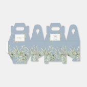 Stoffig Blauw groen Goud Geometrisch Bruiloft Bedankdoosjes (Uitgevouwen)