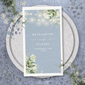 Stoffig Blauw groen String Lights Bruiloft Servet