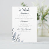 Stoffig Blauw Groen Waterverf Accommodaties Informatiekaartje (Staand voorkant)