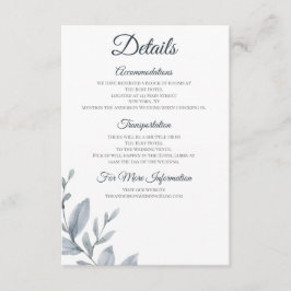 Stoffig Blauw Groen Waterverf Accommodaties Informatiekaartje