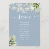 Stoffig Blauw groen Zitplannummer Kaart (Achterkant)