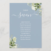 Stoffig Blauw groen Zitplannummer Kaart (Achterkant)