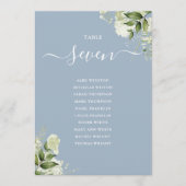 Stoffig Blauw groen Zitplannummer Kaart (Voorkant)