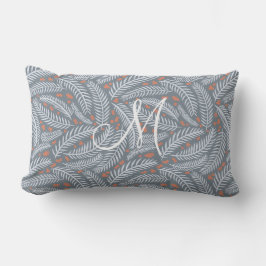 Stoffig Blauw Hand-getrokken Kerstmis dennenboom M Kussen