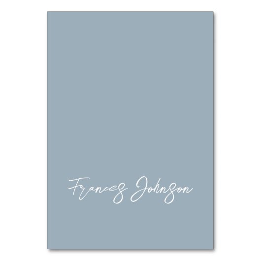 Stoffig Blauw Individuele Naam Plaats Kaarten (Voorkant)