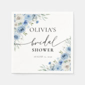Stoffig Blauw Ivoor Bruids Douche Servet (Voorkant)