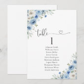 Stoffig Blauw Ivoor Tafel Zitkaart (Voorkant / Achterkant)