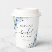 Stoffig Blauw Ivoor Vrijgezellenfeest Papier Cup Papieren Bekers (Achterkant)