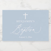 Stoffig Blauw Jongen Dop Mini Mousserende Wijnfles Sparkling Wijnetiket (Enkel label)