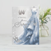 Stoffig Blauw Jurk Sneeuwvlokken Winter Zoet 16 Kaart (Staand voorkant)