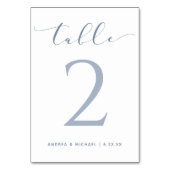 Stoffig Blauw Kalligrafie Bouncy Moderne Bruiloft Kaart (Voorkant)