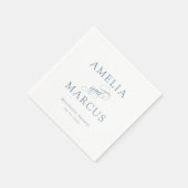 Stoffig Blauw  Kalligrafie Bruiloft Servet (Hoek)