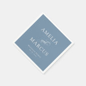 Stoffig Blauw  Kalligrafie Bruiloft Servet (Hoek)