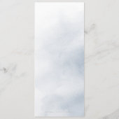 Stoffig blauw kalligrafie rustieke bloemenbruiloft menu (Achterkant)