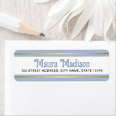 Stoffig blauw kerst vakantie retour adres etiket (Insitu)