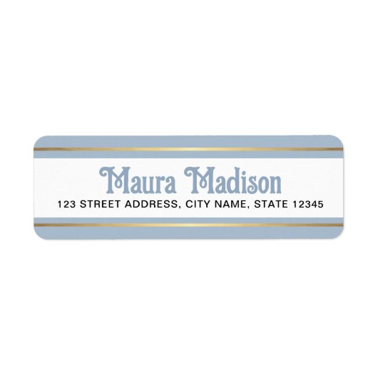 Stoffig blauw kerst vakantie retour adres etiket (Voorkant)