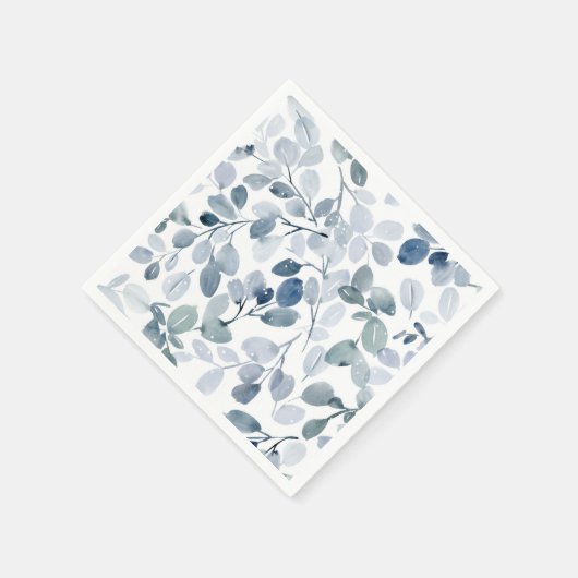 Stoffig blauw kerstservet met Waterverf bladeren Servet (Hoek)