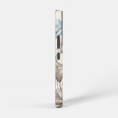 Stoffig Blauw/Lichtbruin Bloemen w/Initiaal Samsung Galaxy Hoesje (Rechterkant)