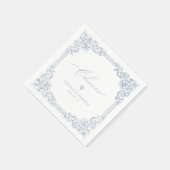 Stoffig Blauw Lijst Elegant Proost Bruiloft Servet (Hoek)