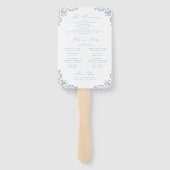 Stoffig Blauw  Lijst Elegant Trouwprogramma Handwaaier (Achterkant)