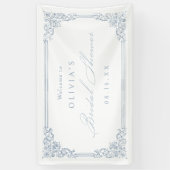 Stoffig Blauw Lijst Elegant Vrijgezellenfeest Spandoek (Verticaal)