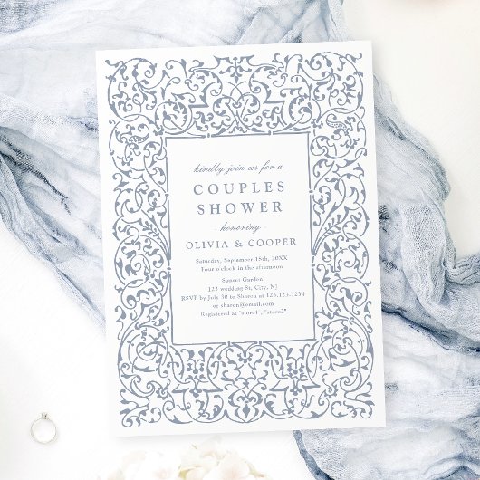 Stoffig blauw   Lijst Koppels Douche Kaart