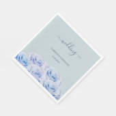 Stoffig Blauw Lila Rozen Sage Green Elegant Weddin Servet (Hoek)