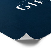 Stoffig Blauw Marine Goud Bloemen Trouwkaarten & G Poster (Hoek)