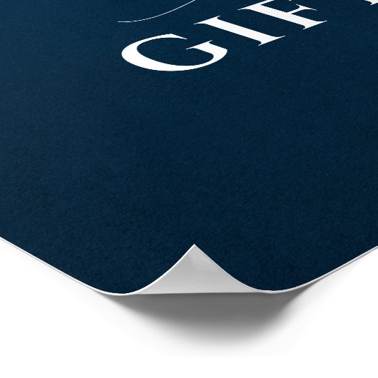 Stoffig Blauw Marine Goud Bloemen Trouwkaarten & G Poster (Hoek)